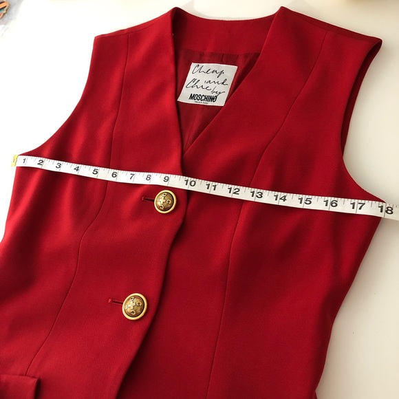 90s Moschino Cheap & Chic Red Button Front Dress - Picture 8 of 8